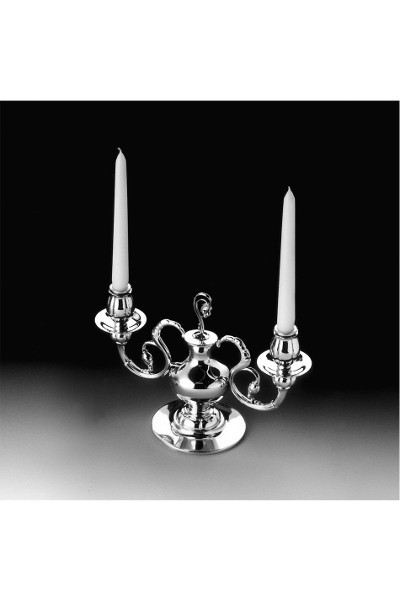 Robbe &amp; Berking, Alt-Kopenhagen, 2-armiger Leuchter, 925er. Sterling-Silber, 21,5 cm