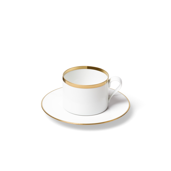 Kaffeeobertasse Gold; -Zylindrische-Form-